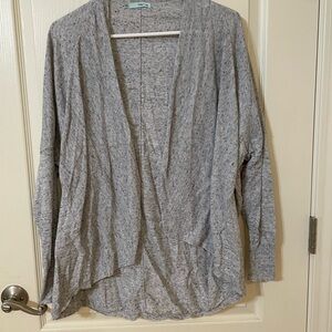 Gray Open-Front Women's Sweater